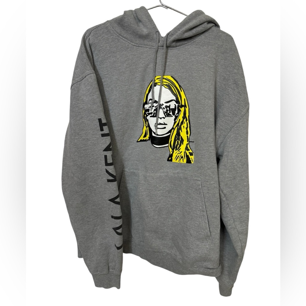 Gray Hoodie with Yellow Graphic
